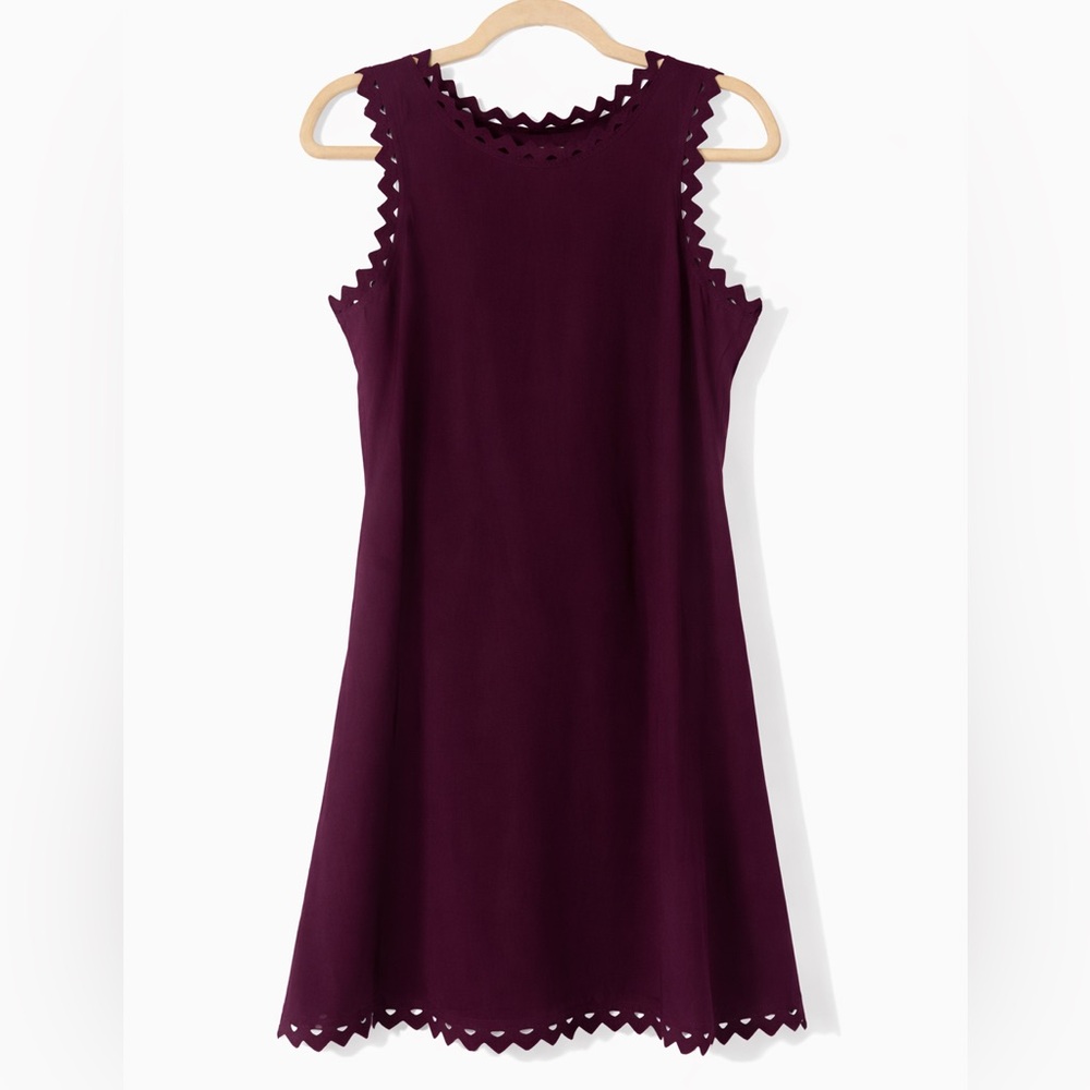 Karla Colletto Rick Rack Dress/Cover Up, Purple, Medium, Great Condition
